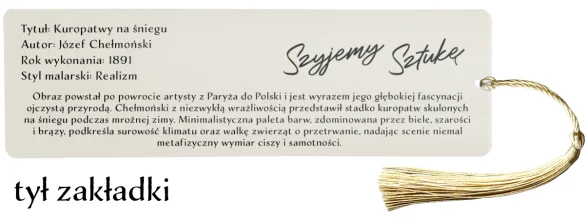 Zakładka do książki Kuropatwy na śniegu Józef Chełmoński