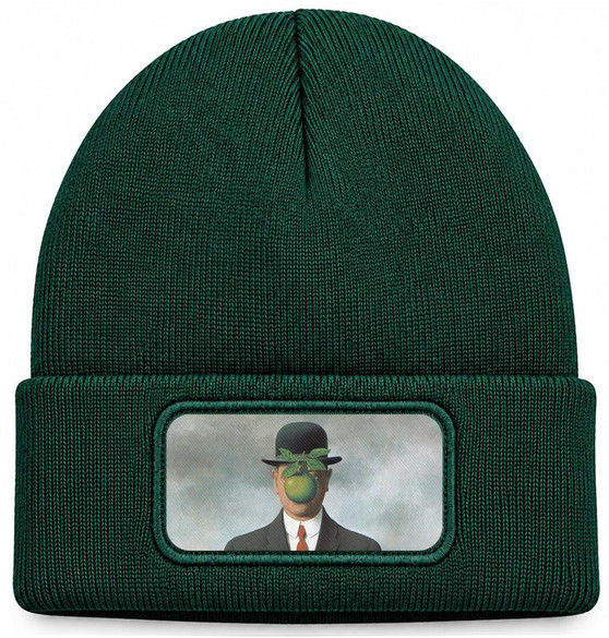 Czapka zimowa Syn człowieczy René Magritte – zielona