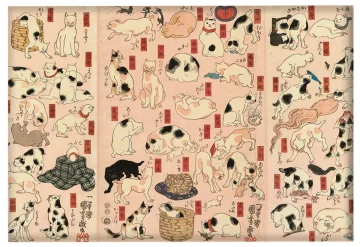 Magnes 55 kotów reprezentujących pięćdziesiąt trzy stacje Tokaido Utagawa Kuniyoshi