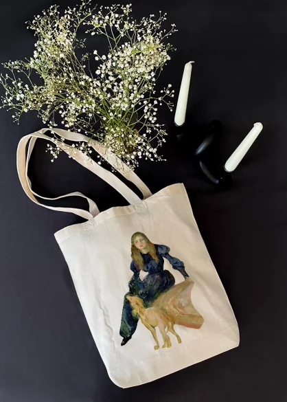 Torba bawełniana Julie Manet i jej piesek Laërte Berthe Morisot