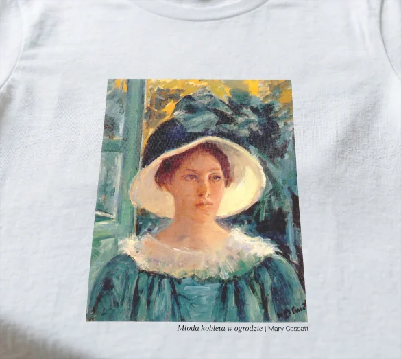 Koszulka z nadrukiem Młoda kobieta w ogrodzie Mary Cassatt