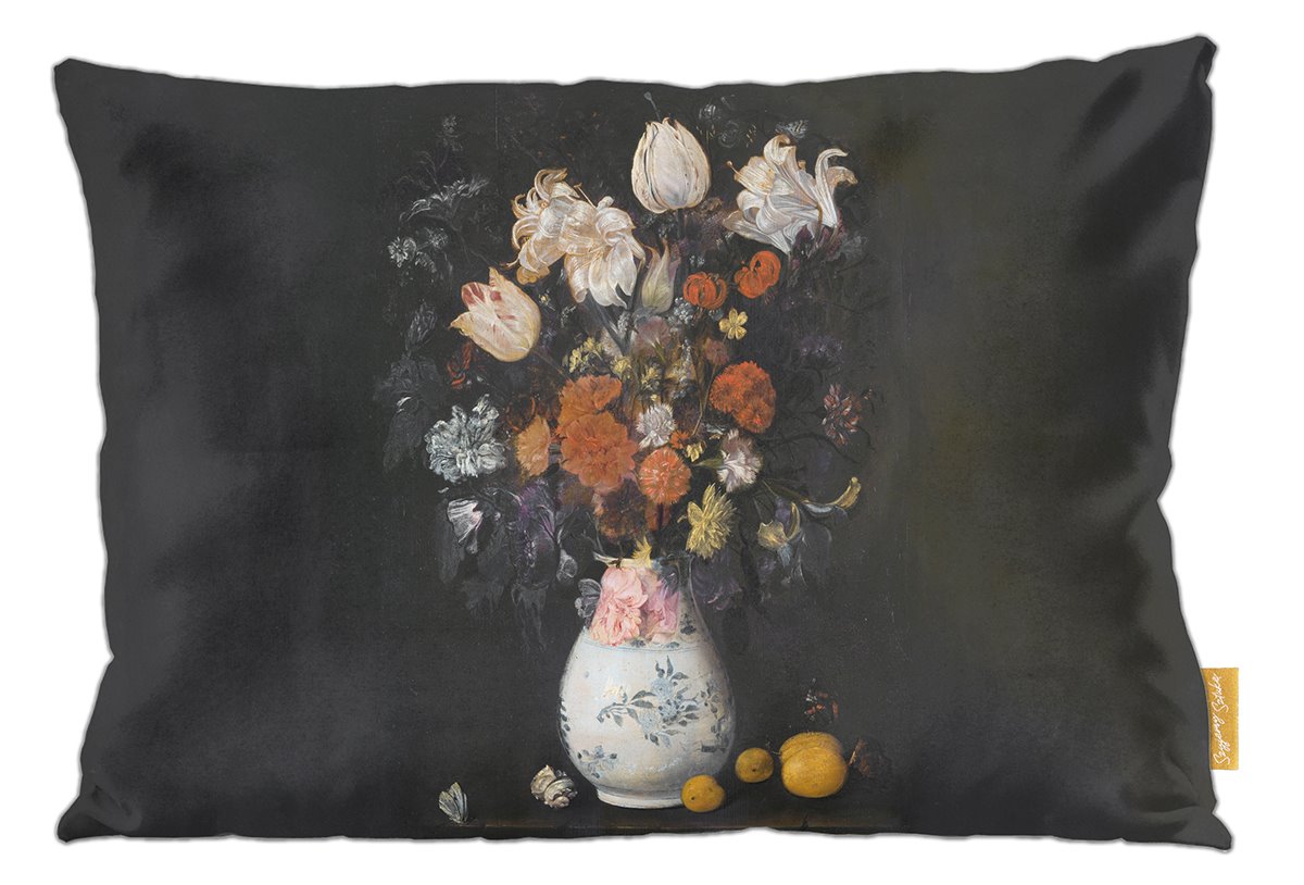 Poduszka dekoracyjna na prezent z obrazem Kwiaty w wazonie Judith Leyster Szyjemy Sztukę