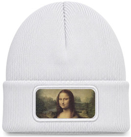 Czapka zimowa Mona Lisa Leonardo da Vinci – biała
