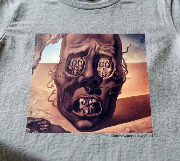 Koszulka z nadrukiem Oblicze wojny Salvador Dali