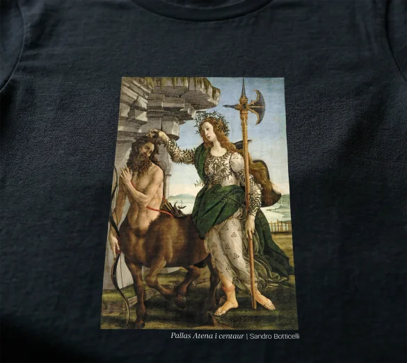 Koszulka z nadrukiem Pallas Atena i centaur Sandro Botticelli