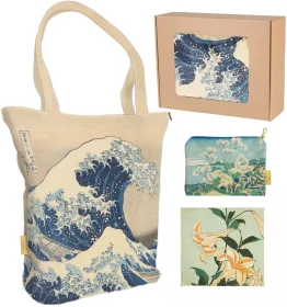 Zestaw prezentowy Katsushika Hokusai Torba + Kosmetyczka + Ściereczka