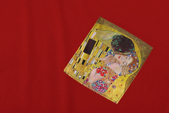 Koszulka z kieszonką Pocałunek Gustav Klimt
