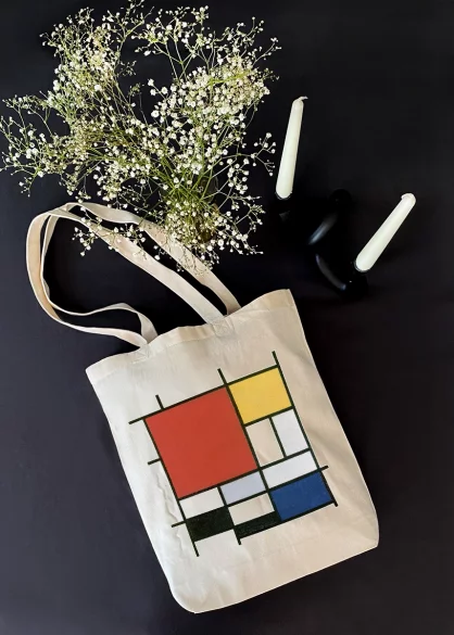 Torba bawełniana Kompozycja w czerwieni, żółci, błękicie i czerni Piet Mondrian