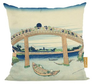 Poduszka Pod mostem Mannen w Fukagawa Katsushika Hokusai