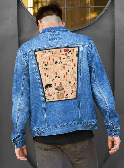 Ekran 55 kotów reprezentujących pięćdziesiąt trzy stacje Tokaido Utagawa Kuniyoshi