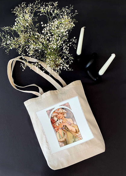 Torba z naszywką Kwiat Alfons Mucha