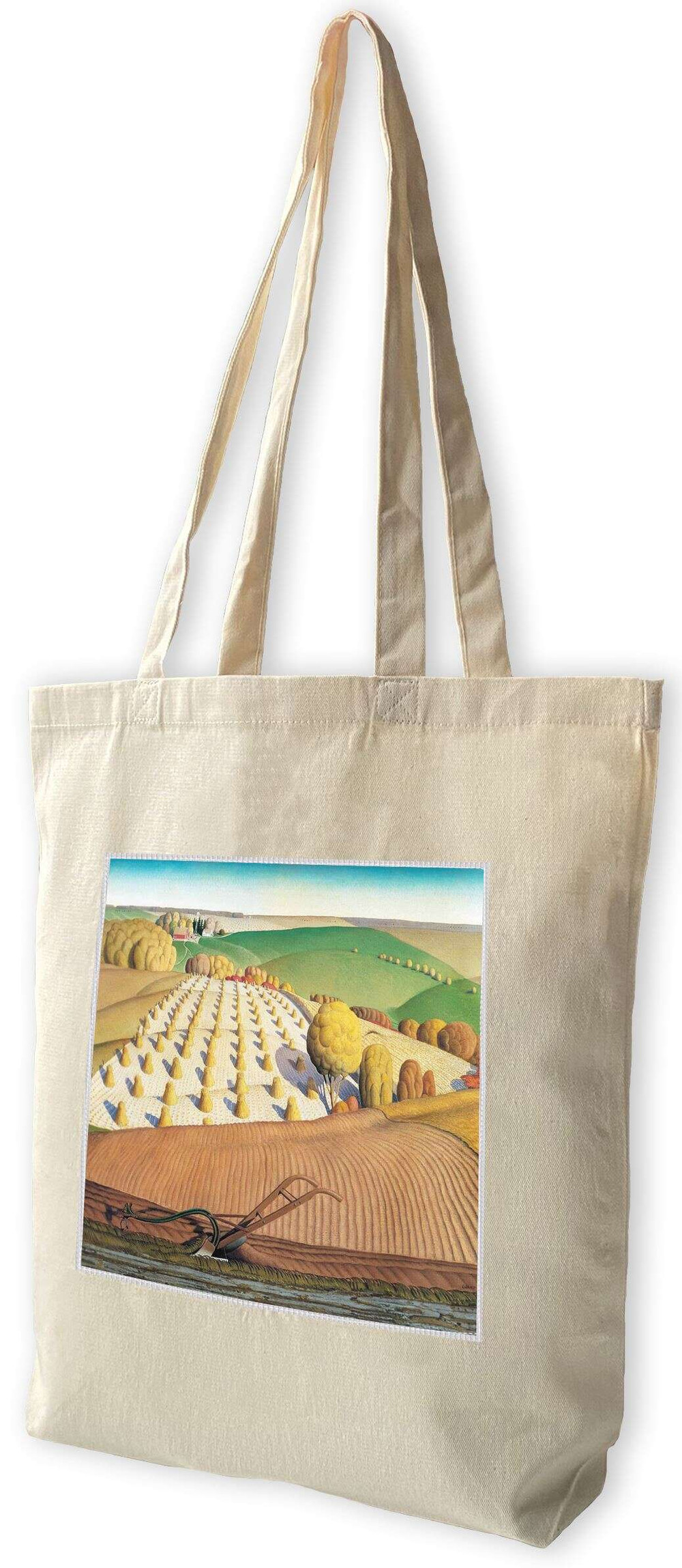 Torba z naszywką Fall Plowing Grant Wood