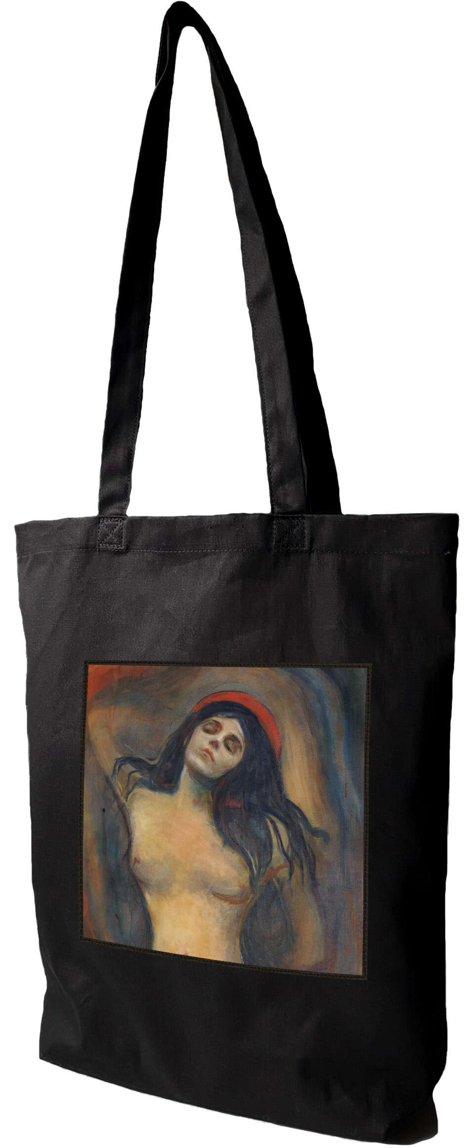 Torba z naszywką Madonna Edvard Munch, Czarna