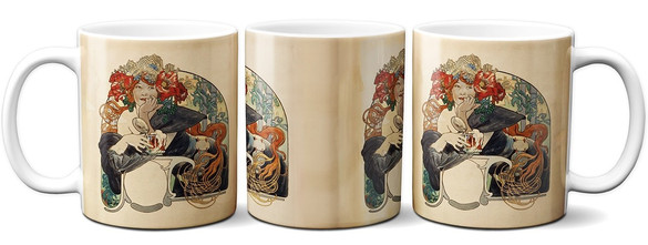 Kubek Bières De La Meuse (Piwo z mezy) Alfons Mucha