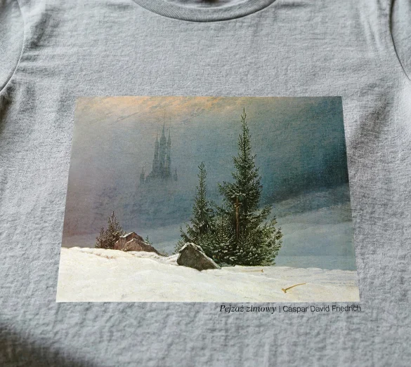 Koszulka z nadrukiem Pejzaż zimowy Caspar David Friedrich