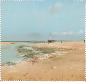 Ściereczka do okularów Plaża podczas odpływu (ujście rzeki) Edgar Degas