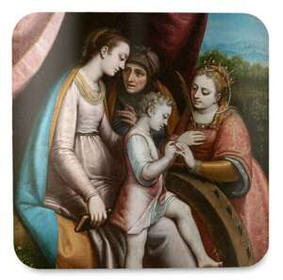 Podkładka pod kubek Mistyczne zaślubiny świętej Katarzyny Sofonisba Anguissola