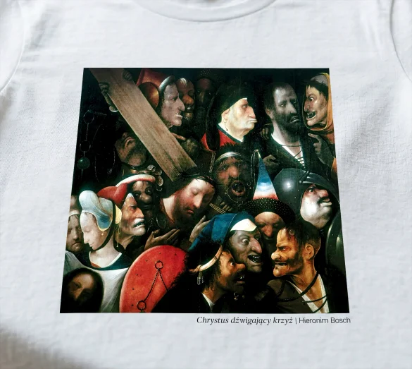 Koszulka z nadrukiem Chrystus dźwigający krzyż Hieronim Bosch