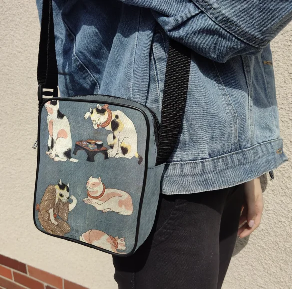 Torba Listonoszka Przysłowia Ilustrowane przez Koty Utagawa Kuniyoshi