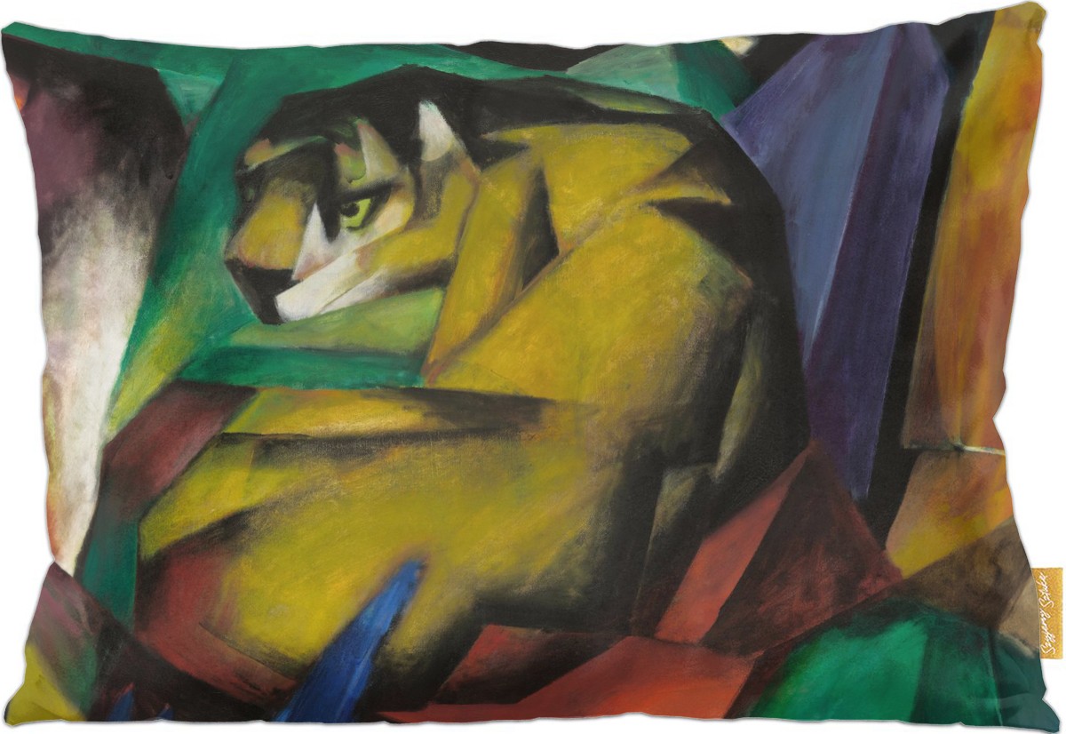 Poduszka dekoracyjna na prezent z obrazem Tygrys Franz Marc Szyjemy Sztukę