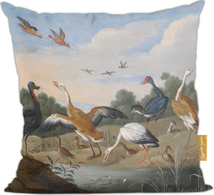 Poduszka Czaple i kaczki na rzece Jan van Kessel (starszy)
