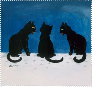 Ściereczka do okularów Czarne koty na śniegu Louis Wain