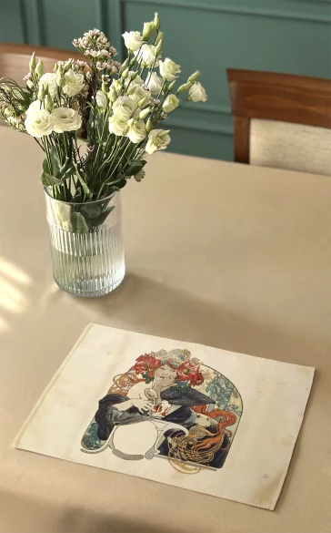 Podkładka na stół Bières De La Meuse (Piwo z mezy) Alfons Mucha