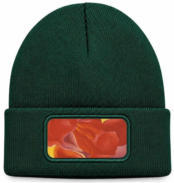 Czapka zimowa czerwona kanna Georgia O’Keeffe – zielona