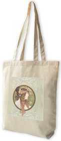 Torba z naszywką Bizantyjskie głowy: brunetka Alfons Mucha