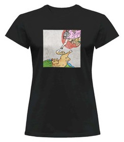 Bluzka damska z naszywką CAT PARODY: Stworzenie Adama