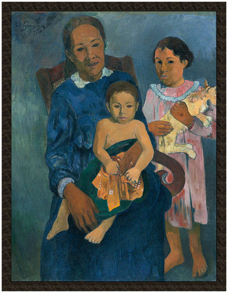 Naszywka Polinezyjska kobieta z dziećmi Paul Gauguin