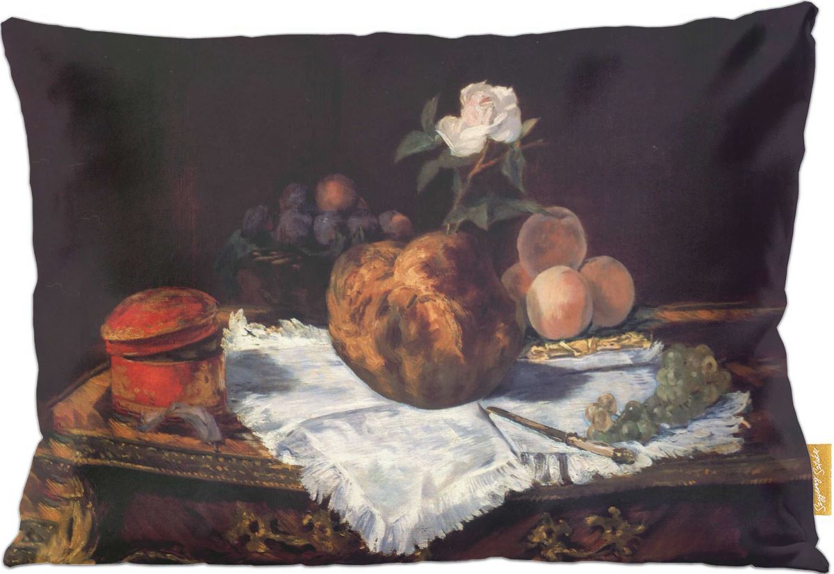 Poduszka dekoracyjna na prezent z obrazem Kosz owoców Édouard Manet Szyjemy Sztukę