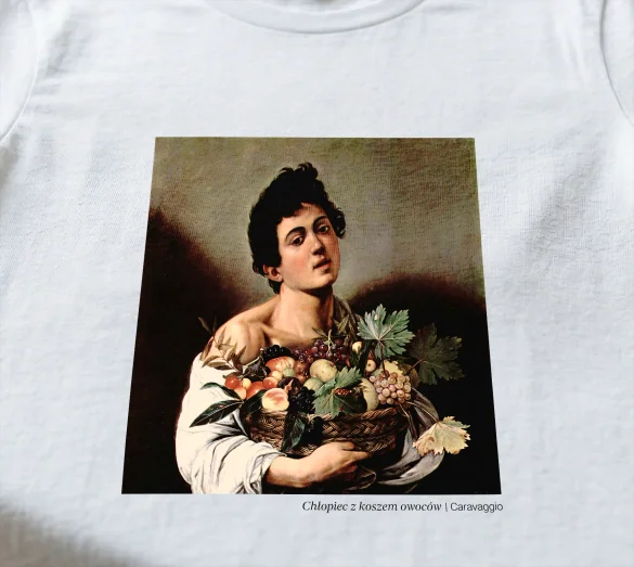 Koszulka z nadrukiem Chłopiec z koszem owoców Caravaggio