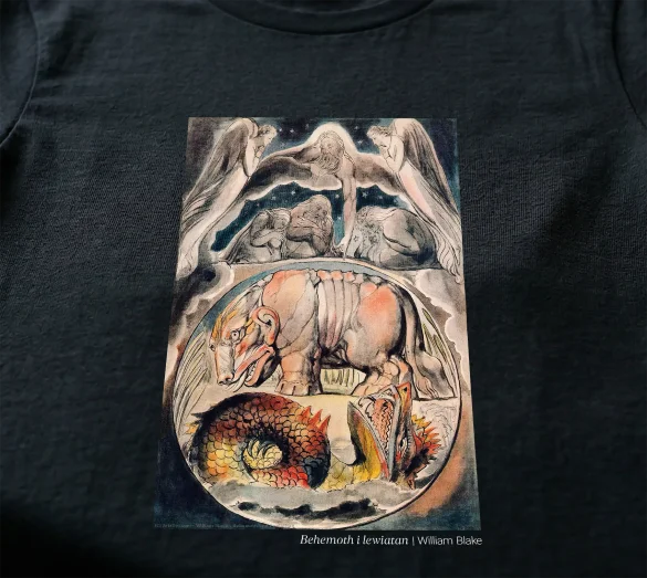 Koszulka z nadrukiem Behemoth i lewiatan William Blake