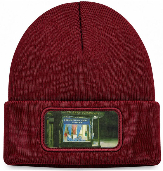 Czapka zimowa Apteka Edward Hopper – bordowa