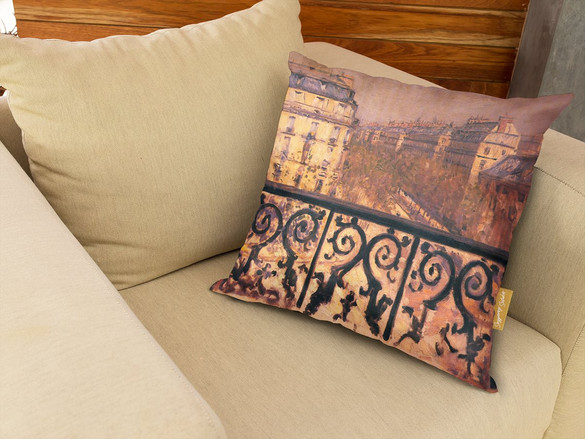 Poduszka Balkon w Paryżu Gustave Caillebotte