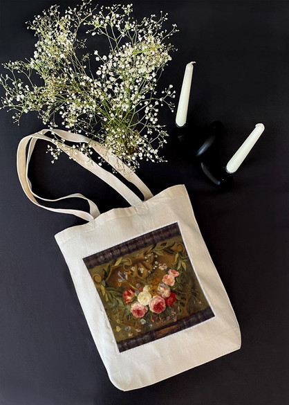 Torba z naszywką Dekoracyjna martwa natura Z girlandą kwiatów Jan van Kessel (starszy)