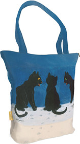 Torba na ramię shopper Czarne koty na śniegu Louis Wain