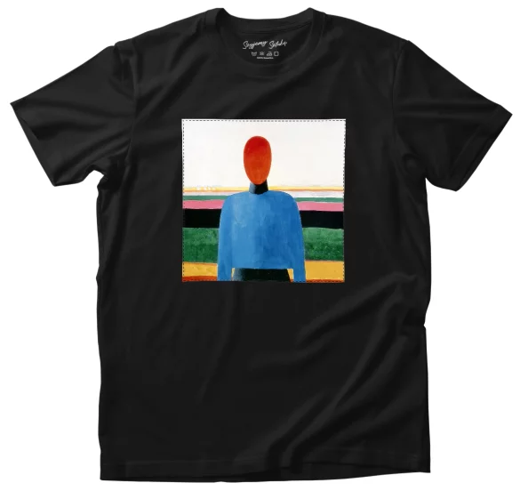 Koszulka z naszywką Popiersie kobiety Kazimir Severinovich Malevich