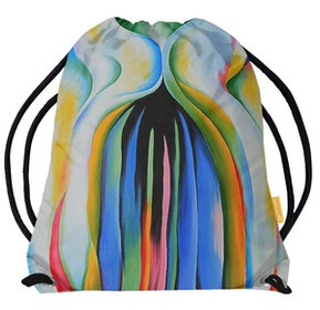 Worek Szare linie z czarnym, niebieskim i żółtym Georgia O’Keeffe