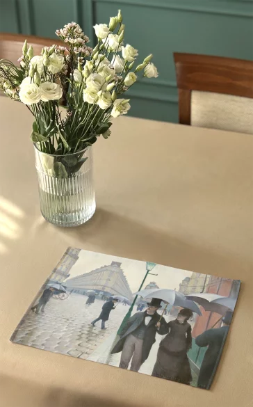 Podkładka na stół Paryż. Deszczowy dzień Gustave Caillebotte