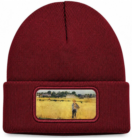 Czapka zimowa W pszenicy Berthe Morisot – bordowa