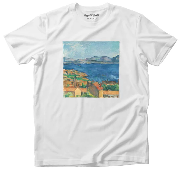 Koszulka z naszywką Zatoka Marsylii widziana z L​ ​Estaque​ 1885​ Paul Cezanne