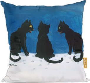 Poduszka Czarne koty na śniegu Louis Wain