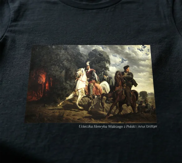 Koszulka z nadrukiem Ucieczka Henryka Walezego z Polski Artur Grottger