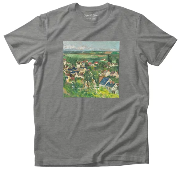 Koszulka z naszywką Auvers, widok panoramiczny Paul Cezanne