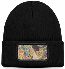 Czapka zimowa Dama z wachlarzem Gustav Klimt – czarna