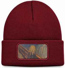 Czapka zimowa Krzyk Edvard Munch – bordowa