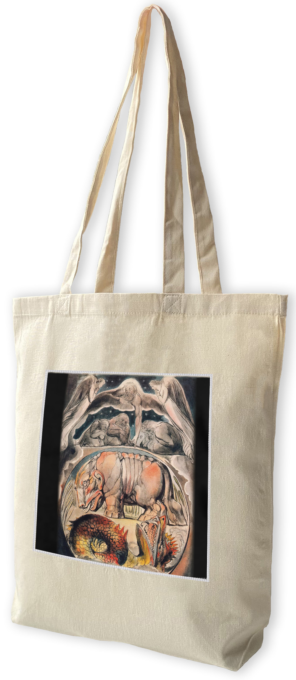 Torba z naszywką Behemoth i lewiatan William Blake, Ecru