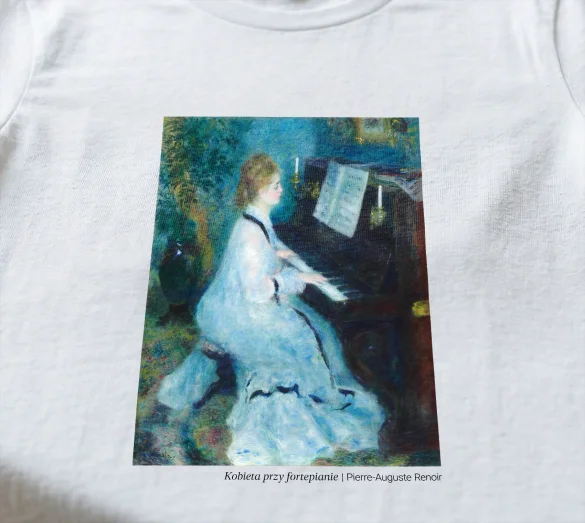 Koszulka z nadrukiem Kobieta przy fortepianie Pierre-Auguste Renoir